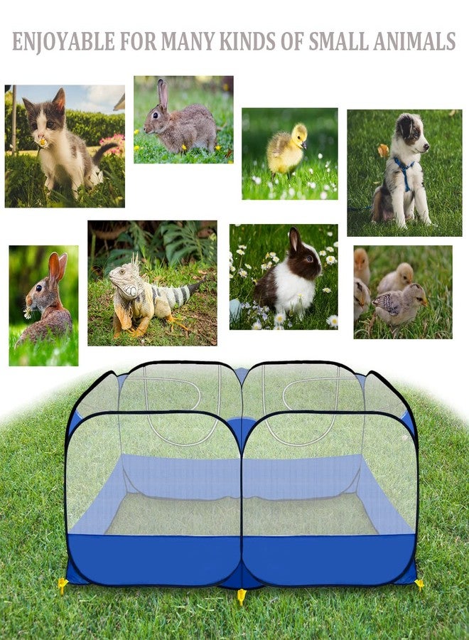 GABraden Small Animals Playpen,Reptiles Cage,Chicken Run Coop Chicken Playpen Breathable Transparent Pet Playpen Pop Open Outdoor/Indoor Exercise Fence,Portable Yard Fence (Blue) - Image 4